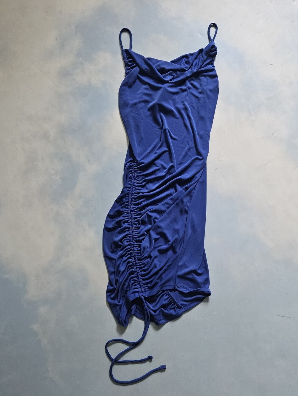 Royal Blue Ruched Slip Dress Club Dress Evening Dress Gping Out Dress Cocktail